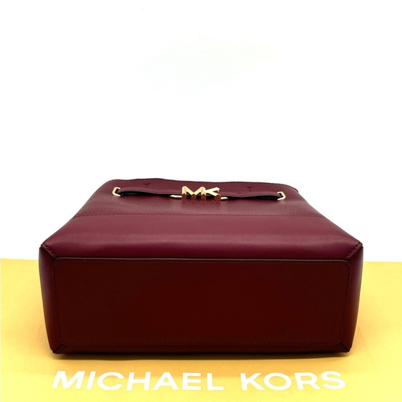 Michael Kors Reed Small Satchel Crossbody Bag Dark Cherry - Picture 10 of 11